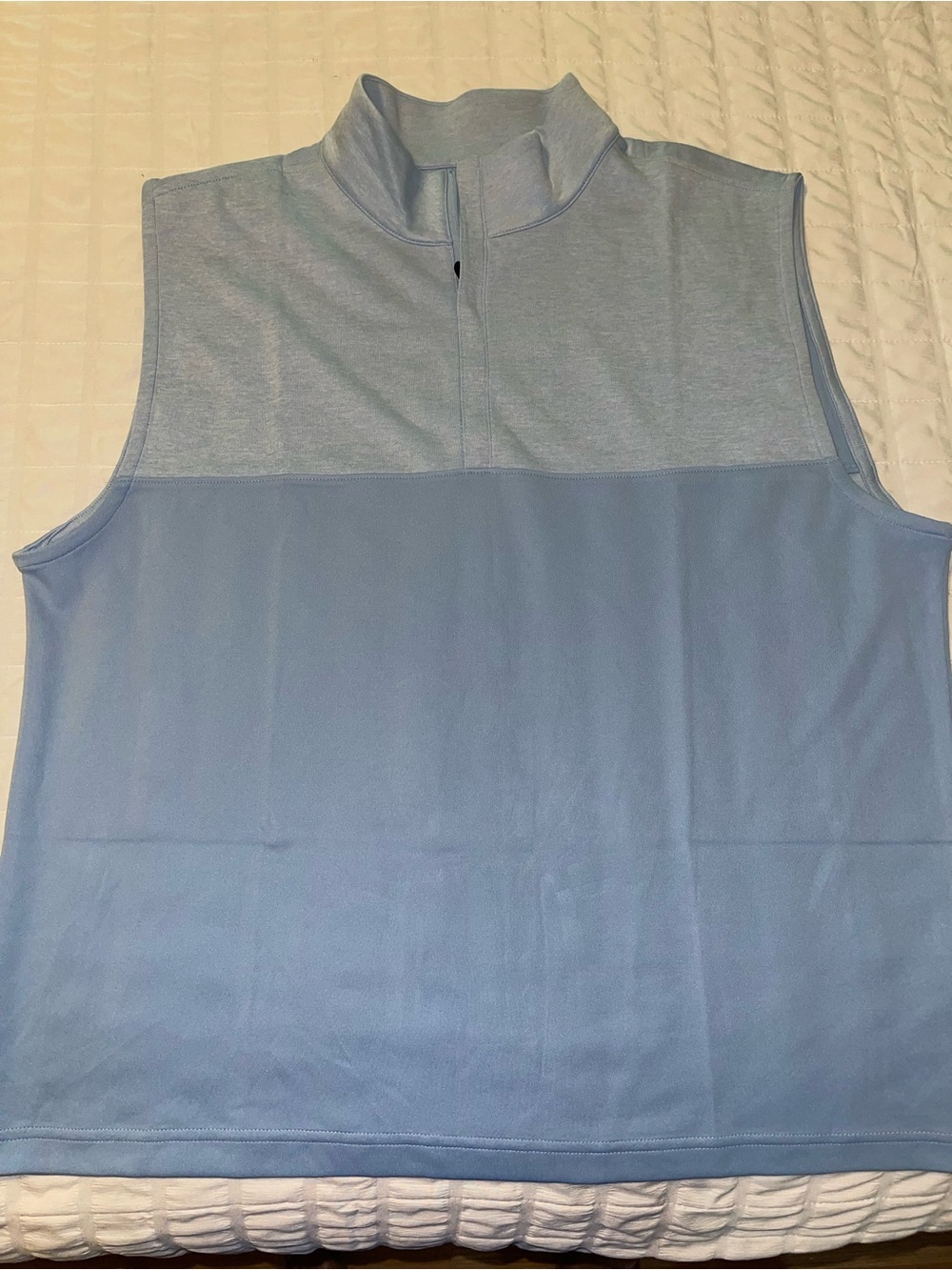 FootJoy Two-Tone Light Blue Sleeveless Quarter-Zip Golf Vest